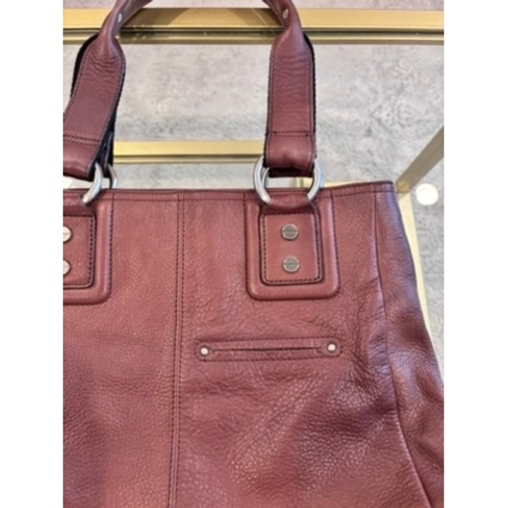 B Makowsky Vintage Cognac Brown Pebbled Leather Shoulder Bag Tote Silver - Picture 13 of 16